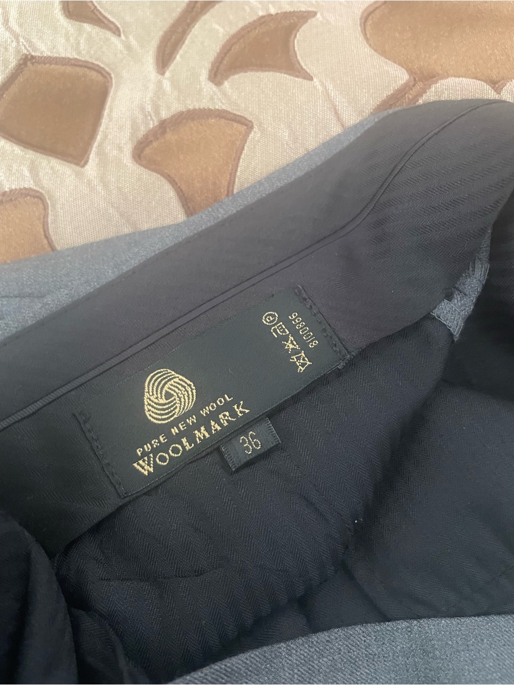 Pure New Wool Men's Gray Dress Pants